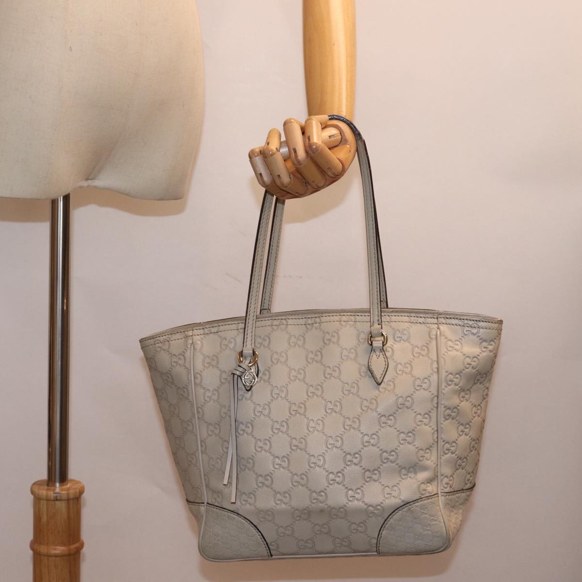 GUCCI GG Canvas Guccissima Tote Bag Beige 353119 ac3056
