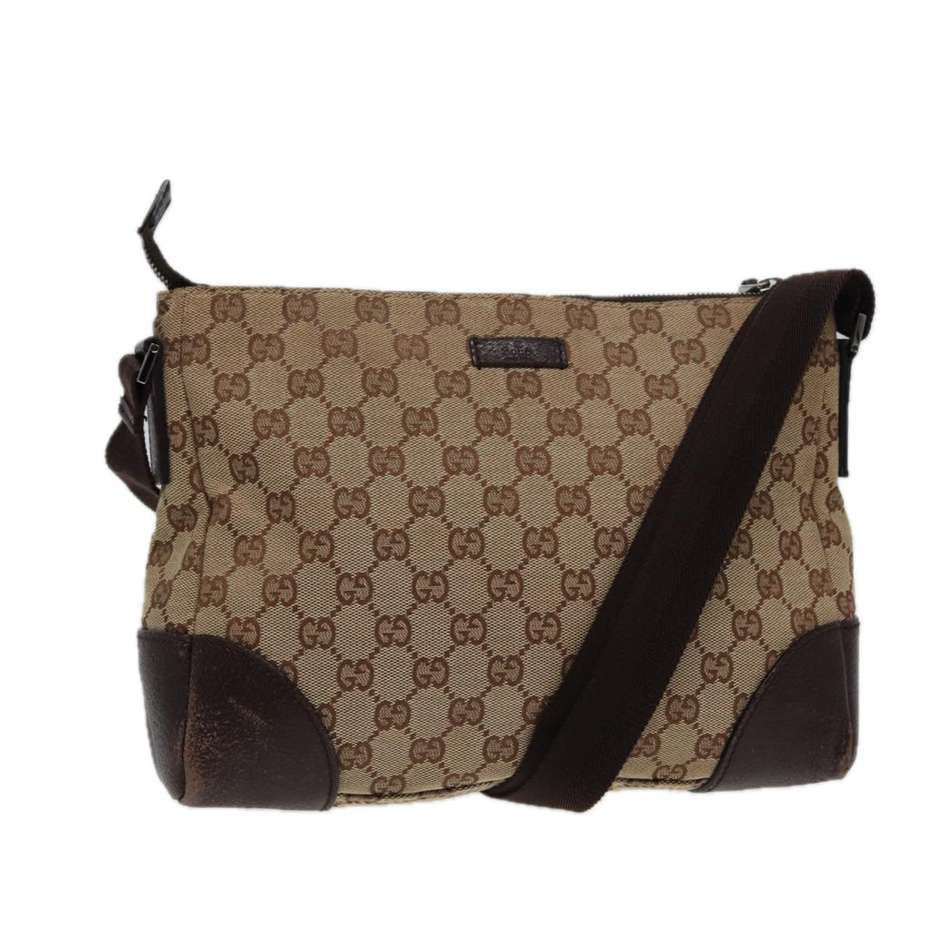 GUCCI GG Canvas Shoulder Bag Beige 114273 ac3058