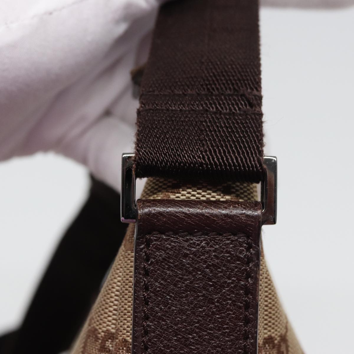 GUCCI GG Canvas Shoulder Bag Beige 114273 ac3058