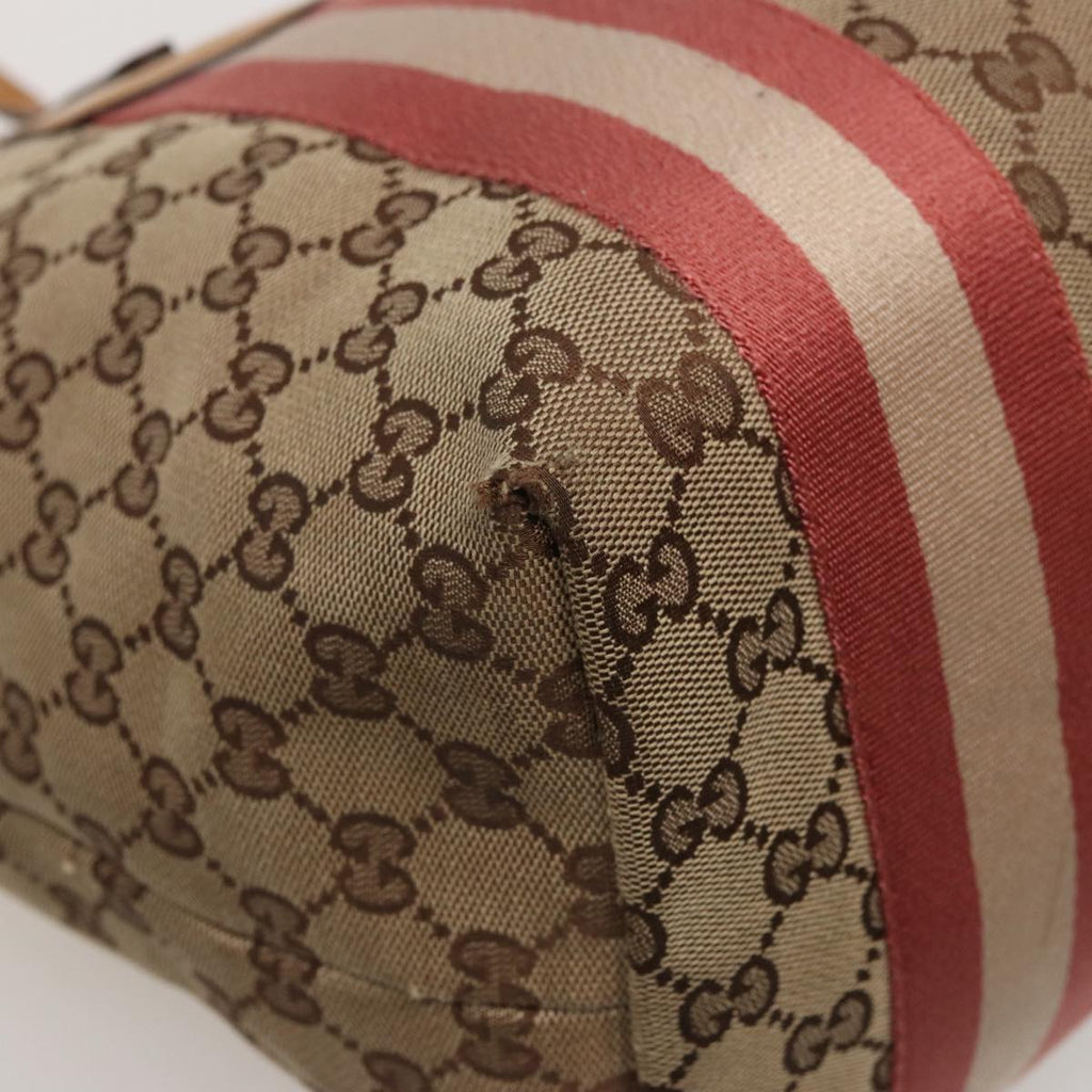 GUCCI GG Canvas Sherry Line Tote Bag Beige Pink 211970 ac3061