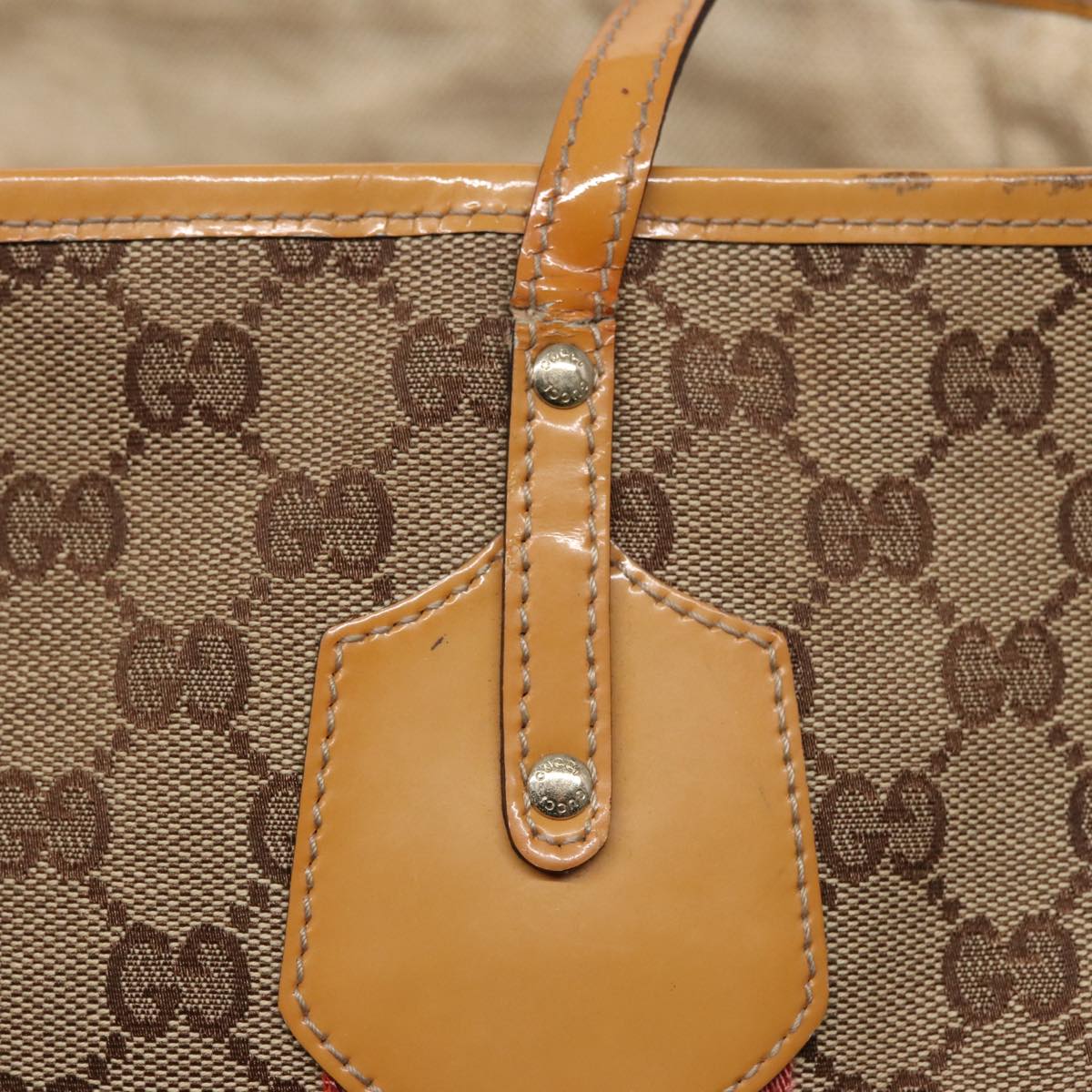 GUCCI GG Canvas Sherry Line Tote Bag Beige Pink 211970 ac3061