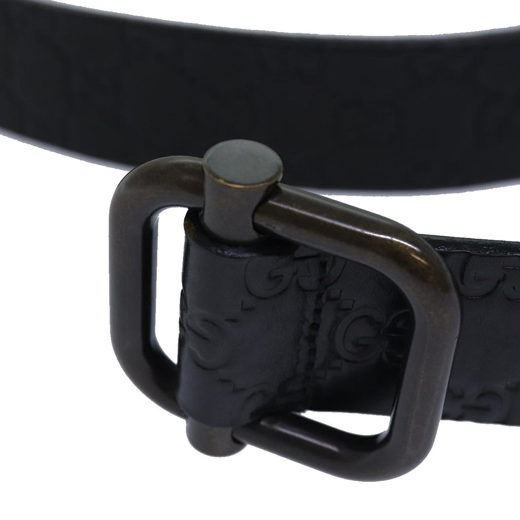 GUCCI GG Canvas Guccissima Belt 42.9"" Black 163501 ac3103