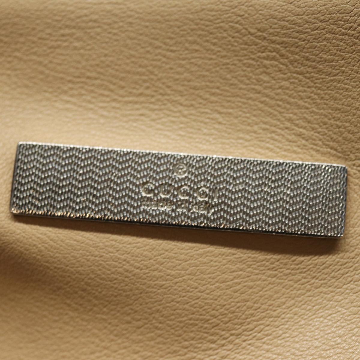 GUCCI Chain Shoulder Bag Leather Beige 001 3874 ac3127