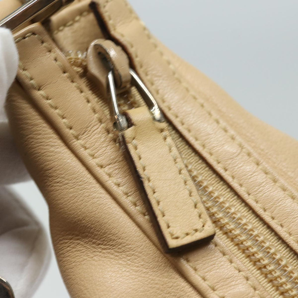 GUCCI Chain Shoulder Bag Leather Beige 001 3874 ac3127