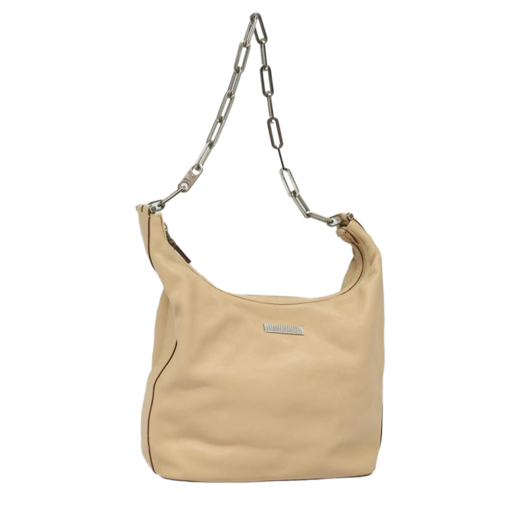 GUCCI Chain Shoulder Bag Leather Beige 001 3874 ac3127