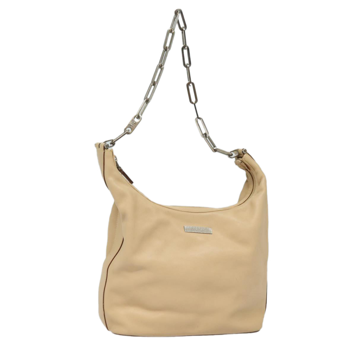 GUCCI Chain Shoulder Bag Leather Beige 001 3874 ac3127