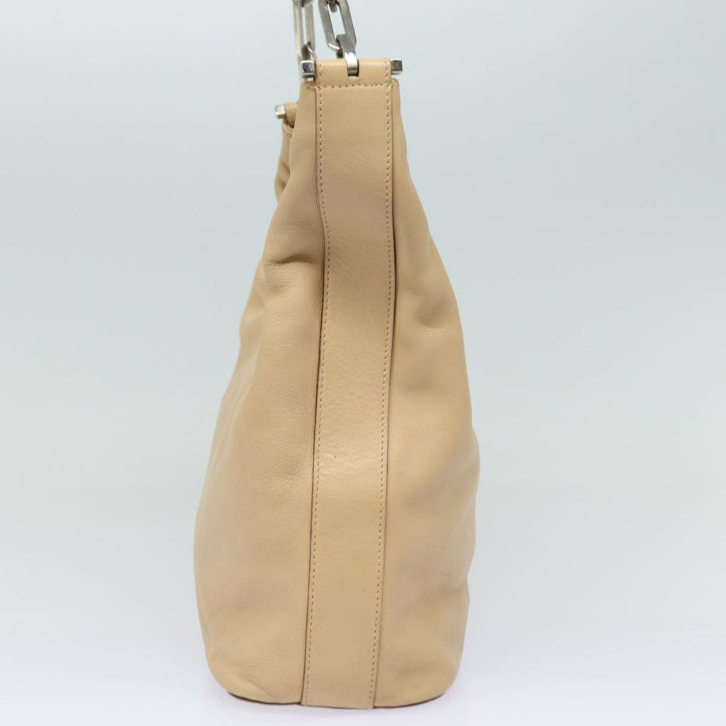 GUCCI Chain Shoulder Bag Leather Beige 001 3874 ac3127