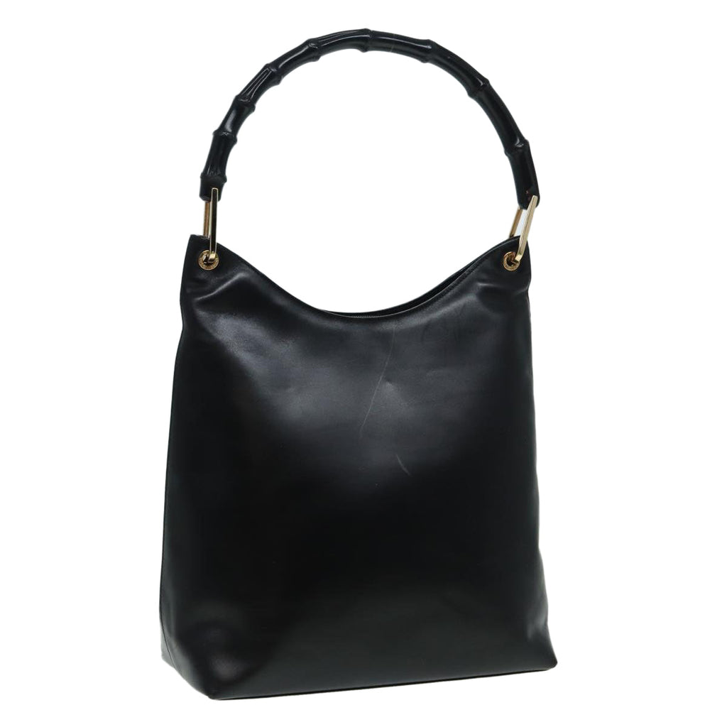 GUCCI Bamboo Shoulder Bag Leather Black 001 3006 1705 ac3131