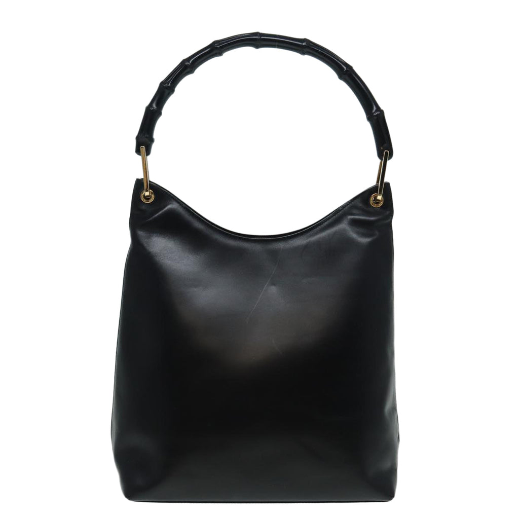 GUCCI Bamboo Shoulder Bag Leather Black 001 3006 1705 ac3131