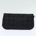 CHANEL New Travel Line Pouch Nylon Black CC ac3133