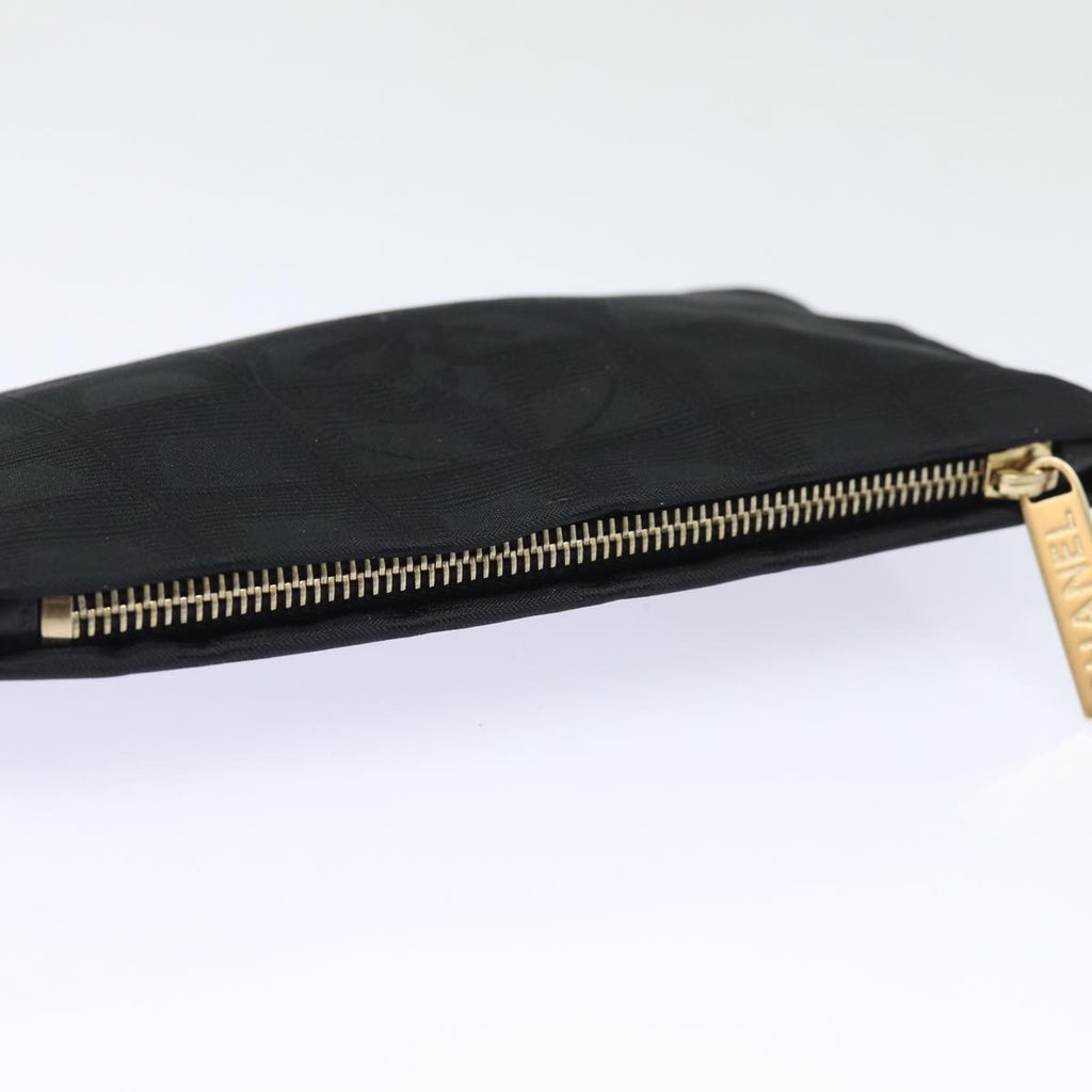 CHANEL New Travel Line Pouch Nylon Black CC ac3133