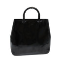 GUCCI Bamboo Hand Bag Patent leather Black ac3146