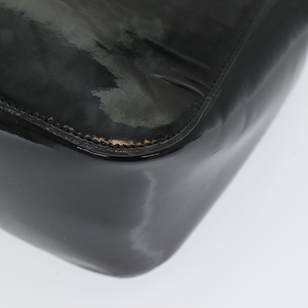 GUCCI Bamboo Hand Bag Patent leather Black ac3146