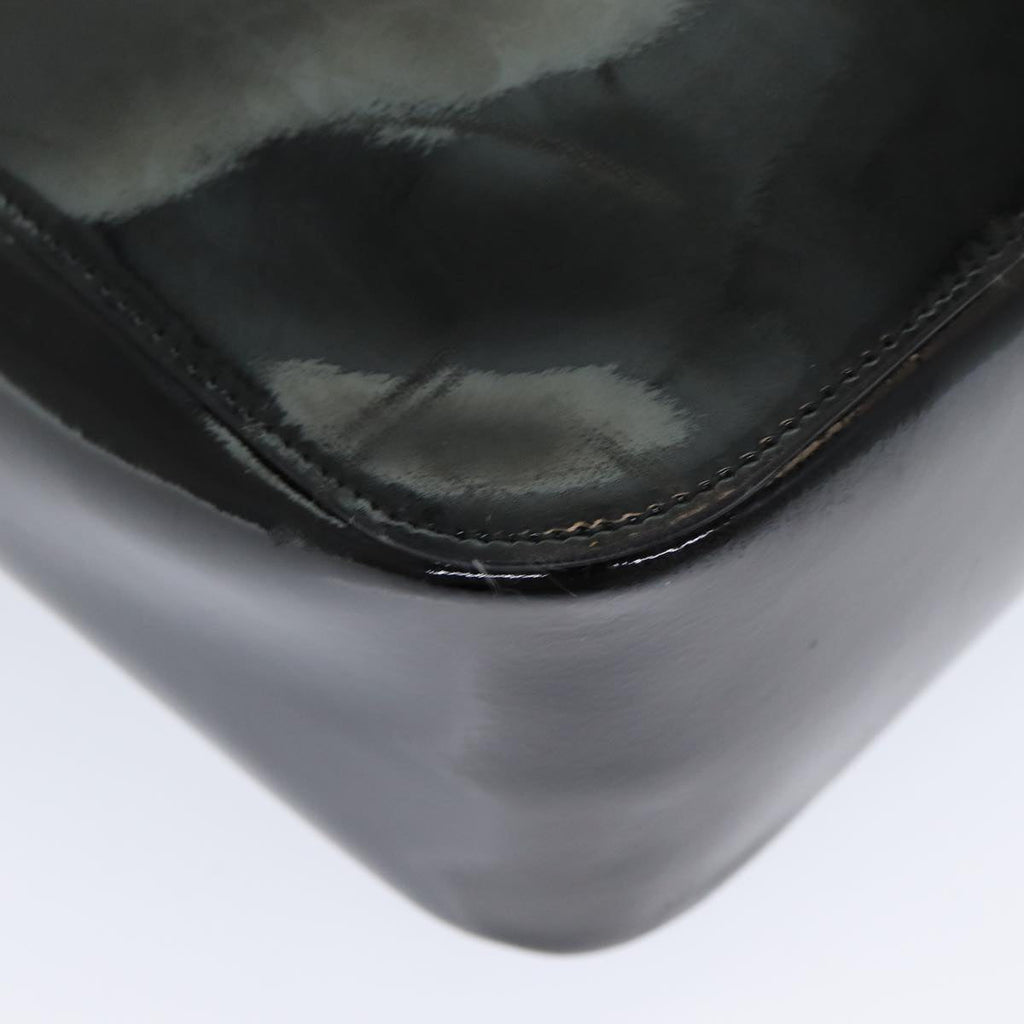 GUCCI Bamboo Hand Bag Patent leather Black ac3146