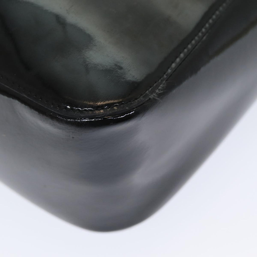 GUCCI Bamboo Hand Bag Patent leather Black ac3146