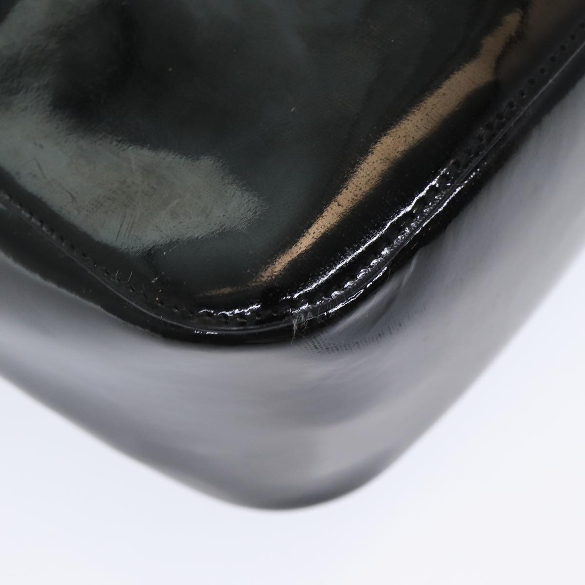 GUCCI Bamboo Hand Bag Patent leather Black ac3146