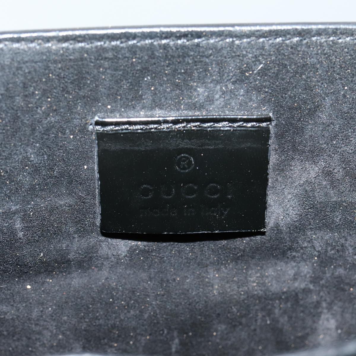 GUCCI Bamboo Hand Bag Patent leather Black ac3146