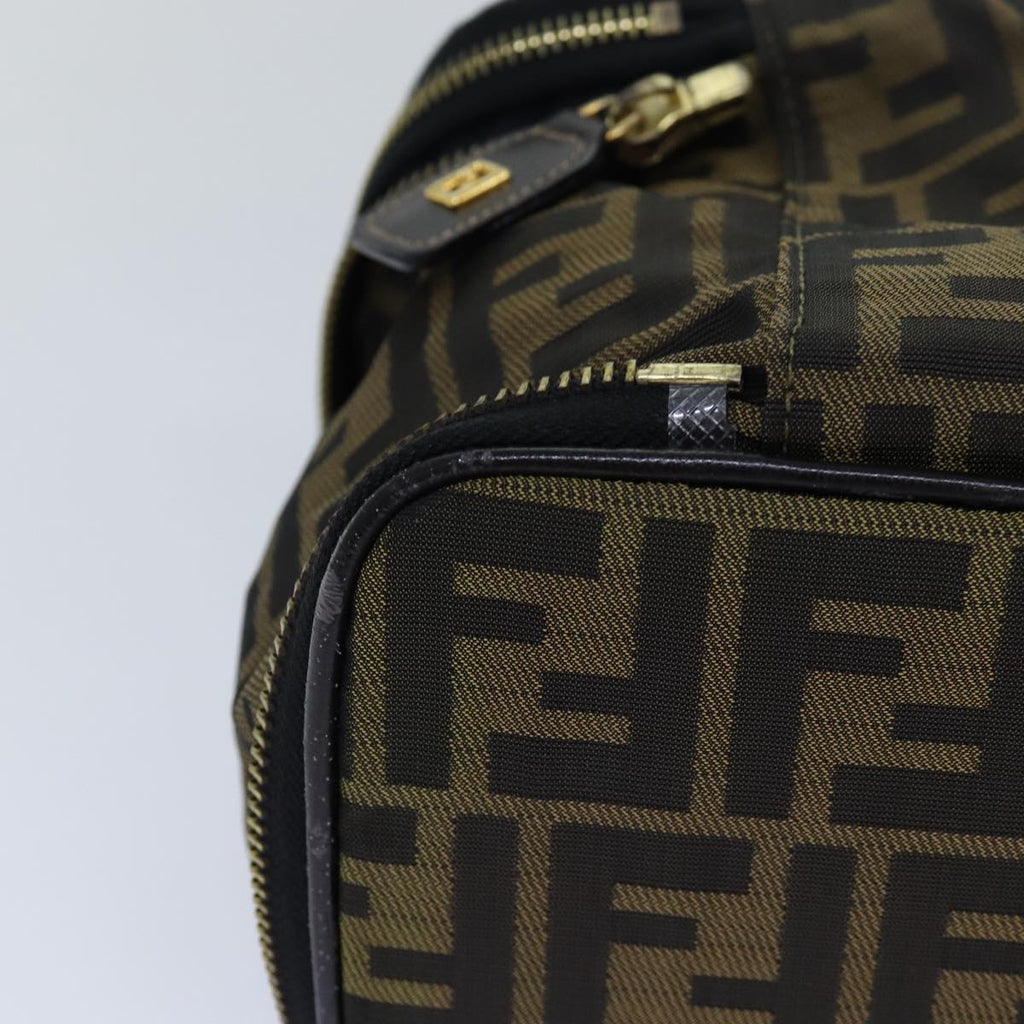FENDI Zucca Canvas Vanity Pouch Brown Black gold ac3179