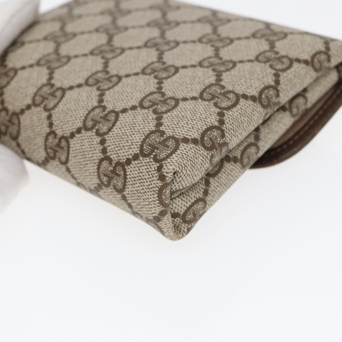 GUCCI GG Supreme Pouch PVC Leather Beige 39 039 4493 ac3194