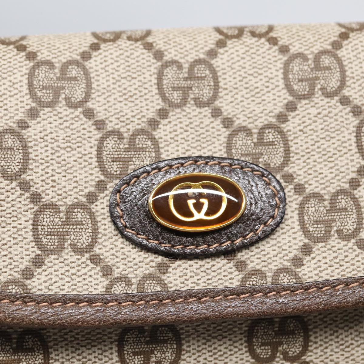 GUCCI GG Supreme Pouch PVC Leather Beige 39 039 4493 ac3194
