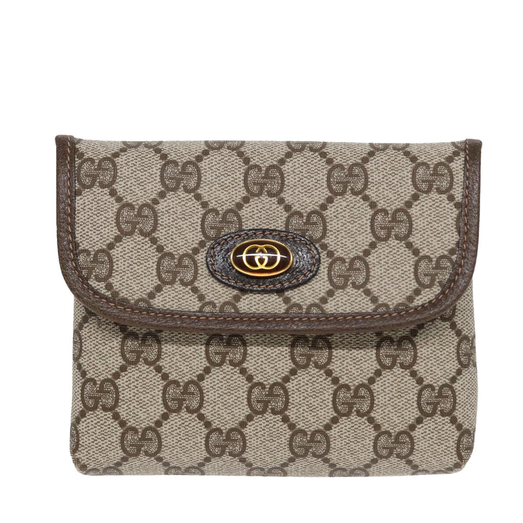 GUCCI GG Supreme Pouch PVC Leather Beige 39 039 4493 ac3194