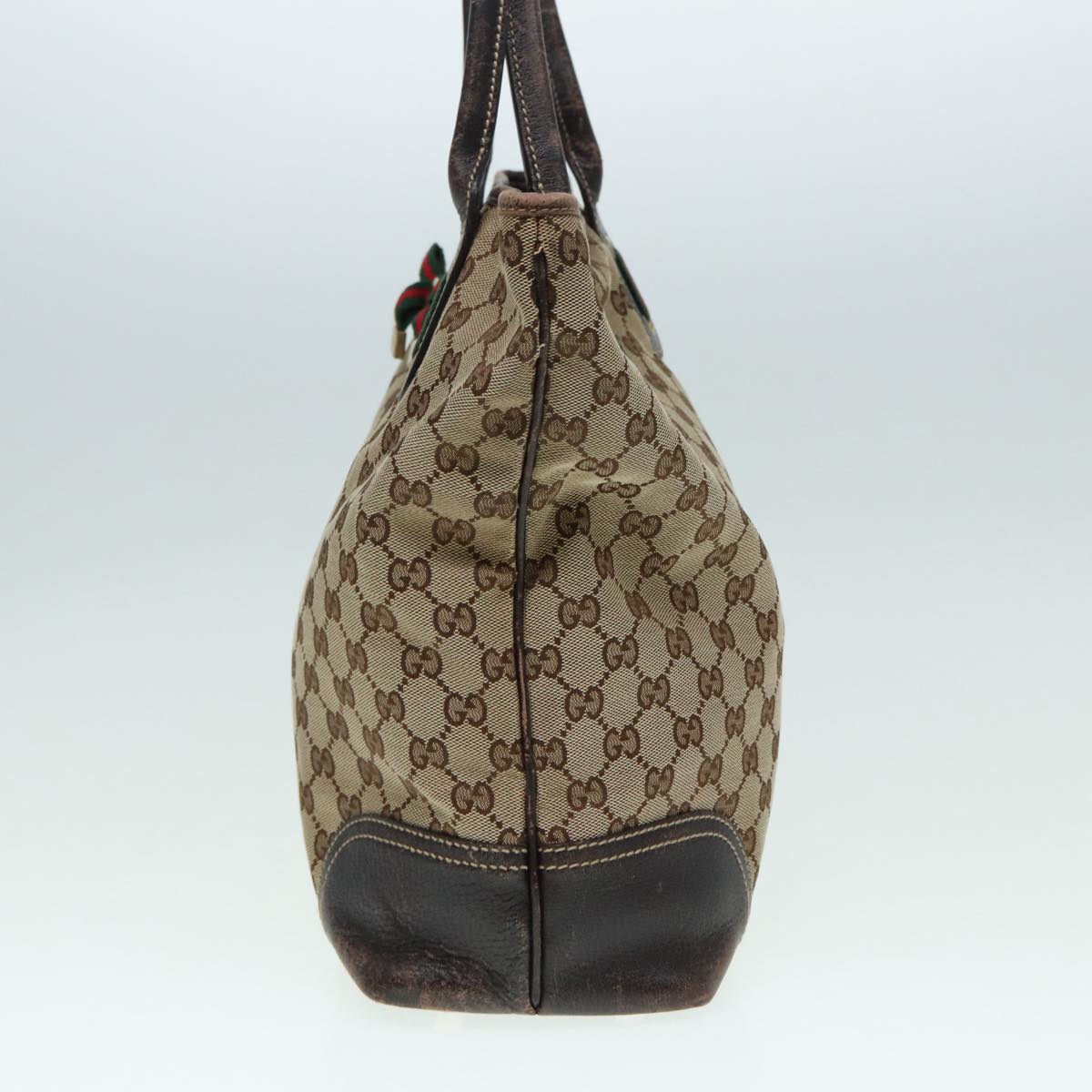 GUCCI GG Canvas Web Sherry Line Tote Bag Beige Gold Red 181779 ac3200