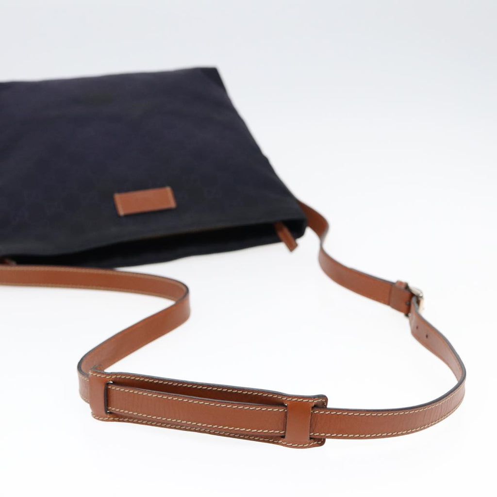 GUCCI GG Canvas Shoulder Bag Navy Silver 314529 ac3201