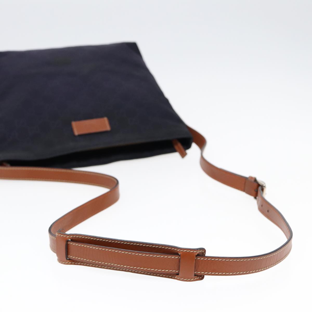 GUCCI GG Canvas Shoulder Bag Navy Silver 314529 ac3201