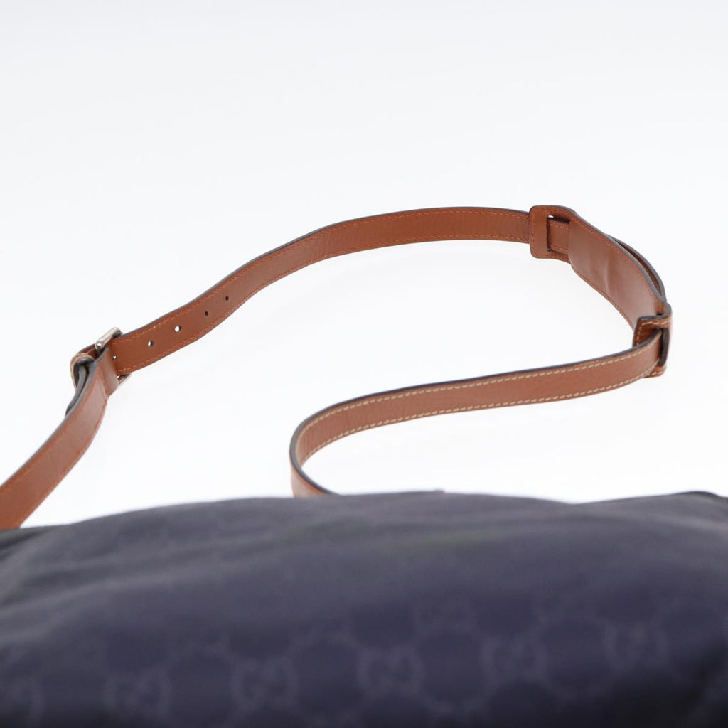 GUCCI GG Canvas Shoulder Bag Navy Silver 314529 ac3201