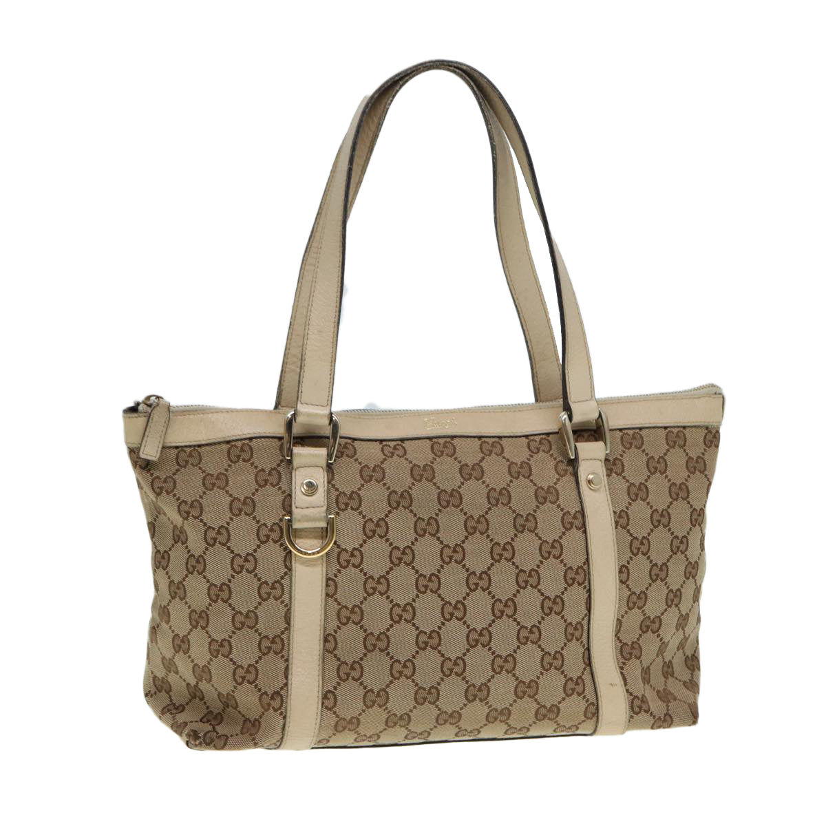 GUCCI GG Canvas Tote Bag Beige Gold 141470 ac3206