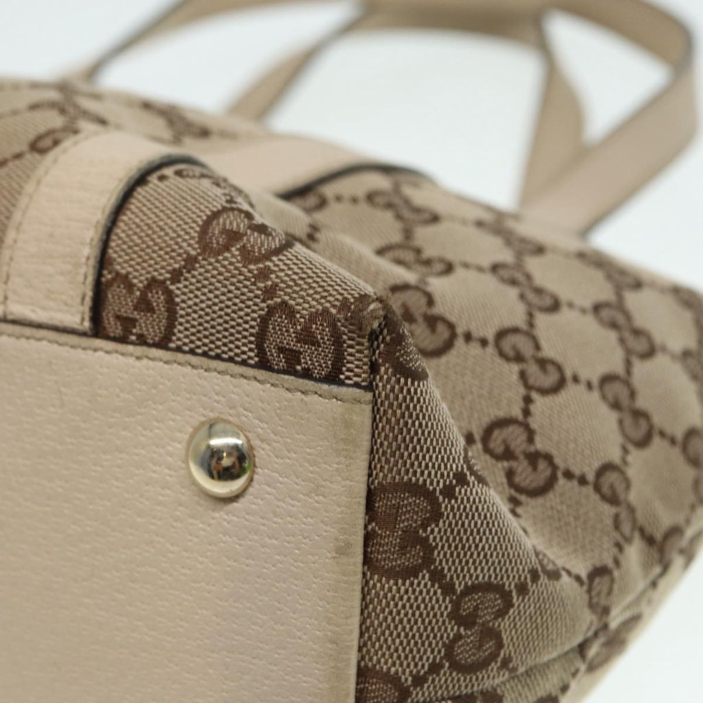 GUCCI GG Canvas Tote Bag Beige Gold 141470 ac3206