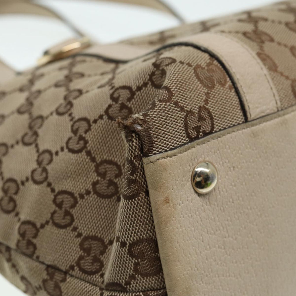 GUCCI GG Canvas Tote Bag Beige Gold 141470 ac3206
