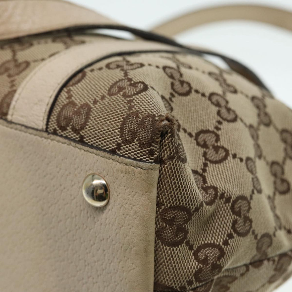 GUCCI GG Canvas Tote Bag Beige Gold 141470 ac3206