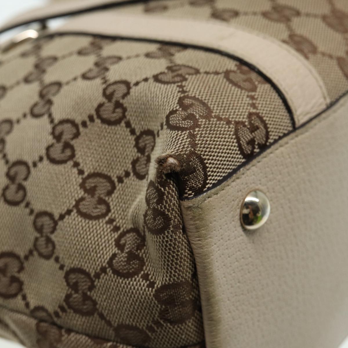GUCCI GG Canvas Tote Bag Beige Gold 141470 ac3206