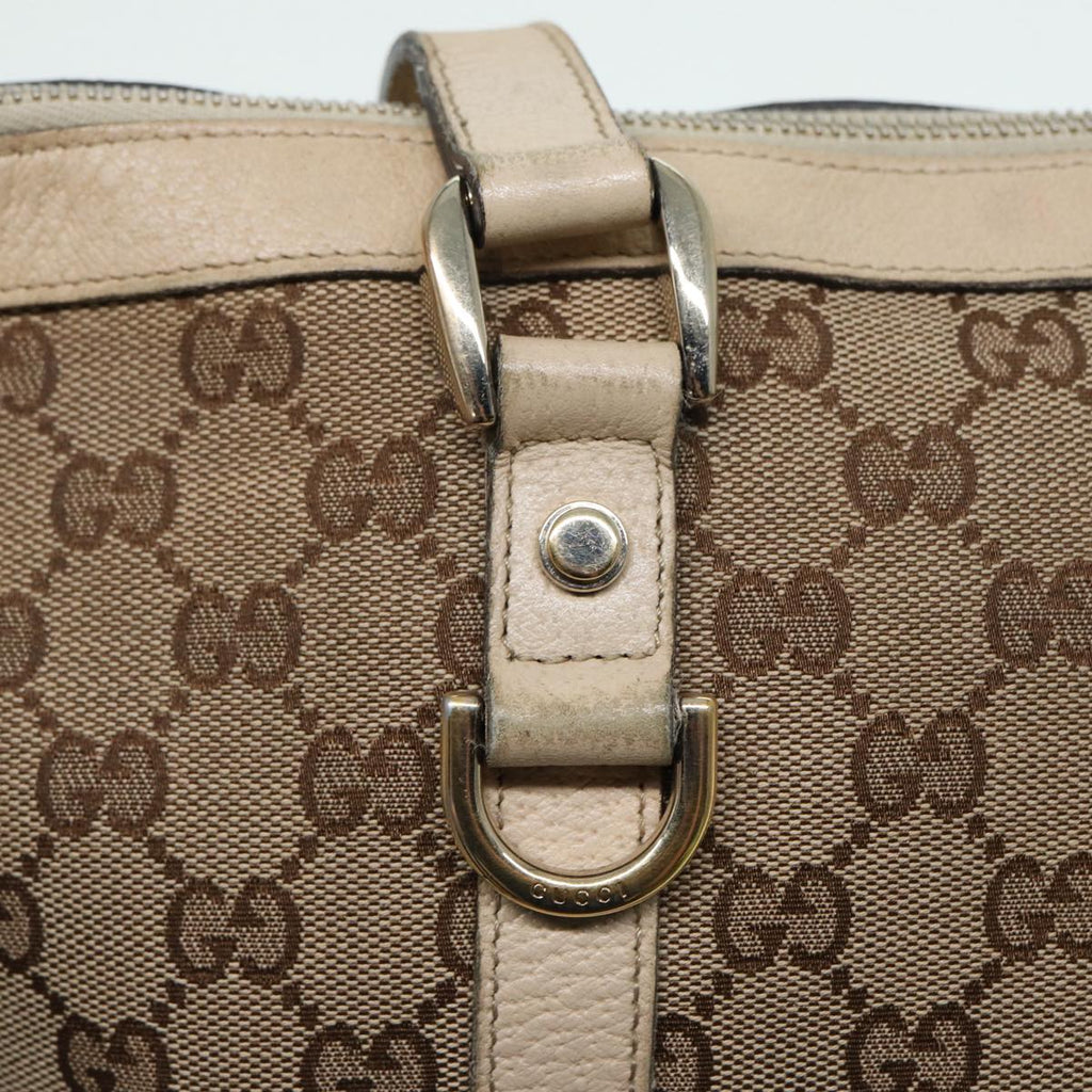 GUCCI GG Canvas Tote Bag Beige Gold 141470 ac3206