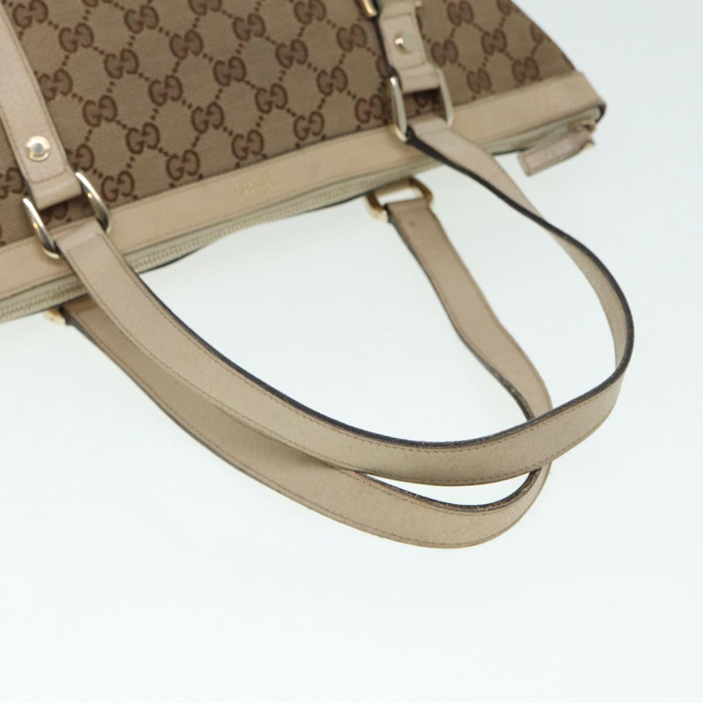 GUCCI GG Canvas Tote Bag Beige Gold 141470 ac3206