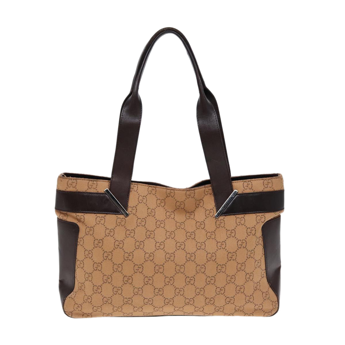 GUCCI GG Canvas Tote Bag Beige Silver 73983 ac3207