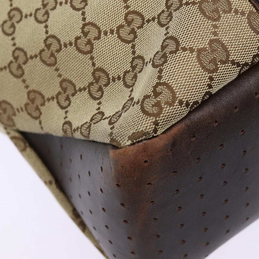GUCCI GG Canvas Tote Bag Beige Silver 145971 ac3208