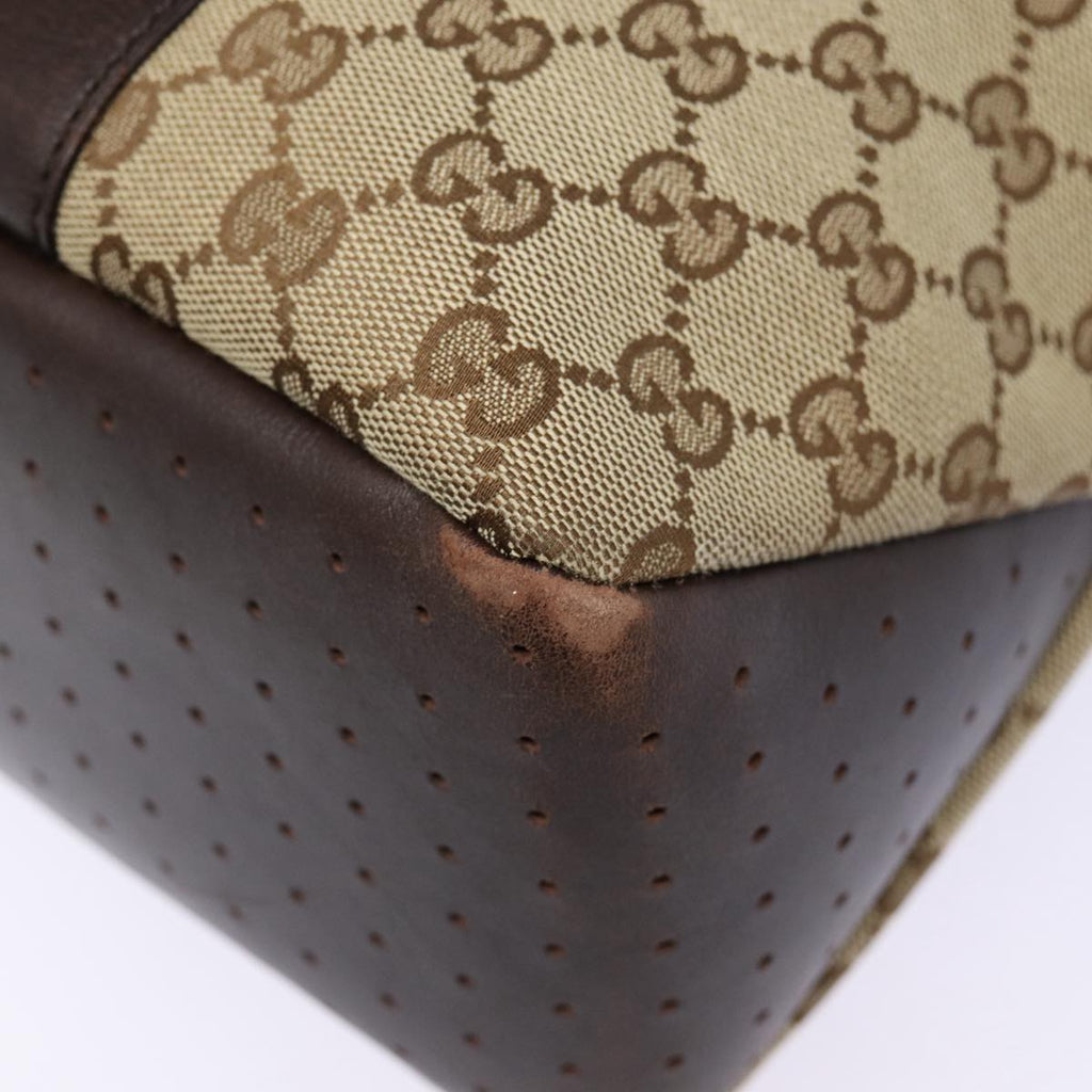 GUCCI GG Canvas Tote Bag Beige Silver 145971 ac3208