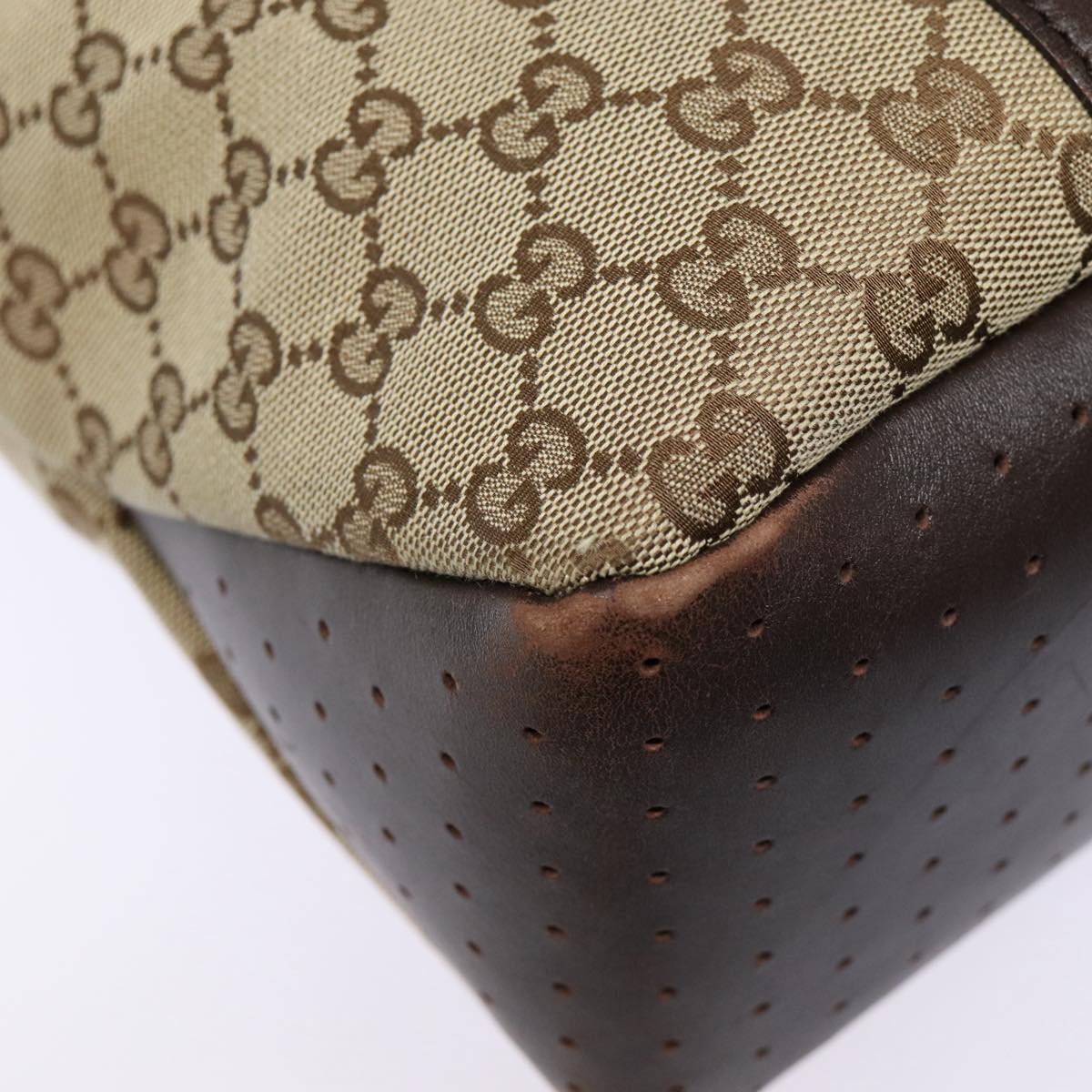 GUCCI GG Canvas Tote Bag Beige Silver 145971 ac3208