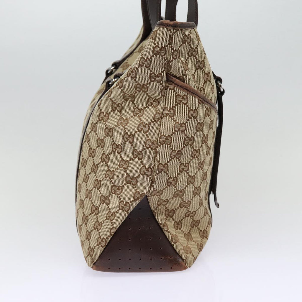 GUCCI GG Canvas Tote Bag Beige Silver 145971 ac3208