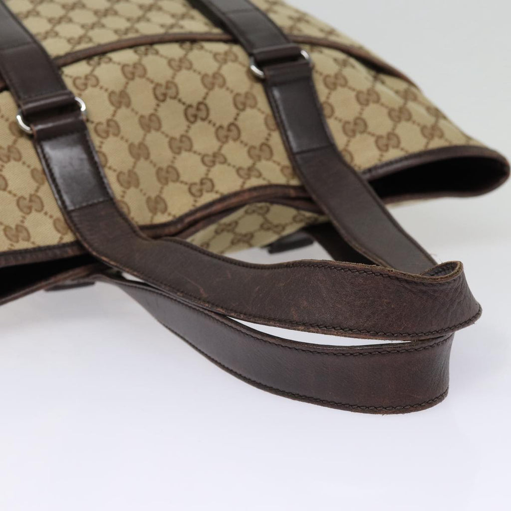 GUCCI GG Canvas Tote Bag Beige Silver 145971 ac3208