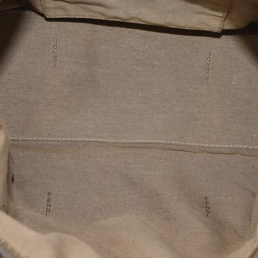 FENDI Zucchino Canvas Shoulder Bag Beige Gold ac3210