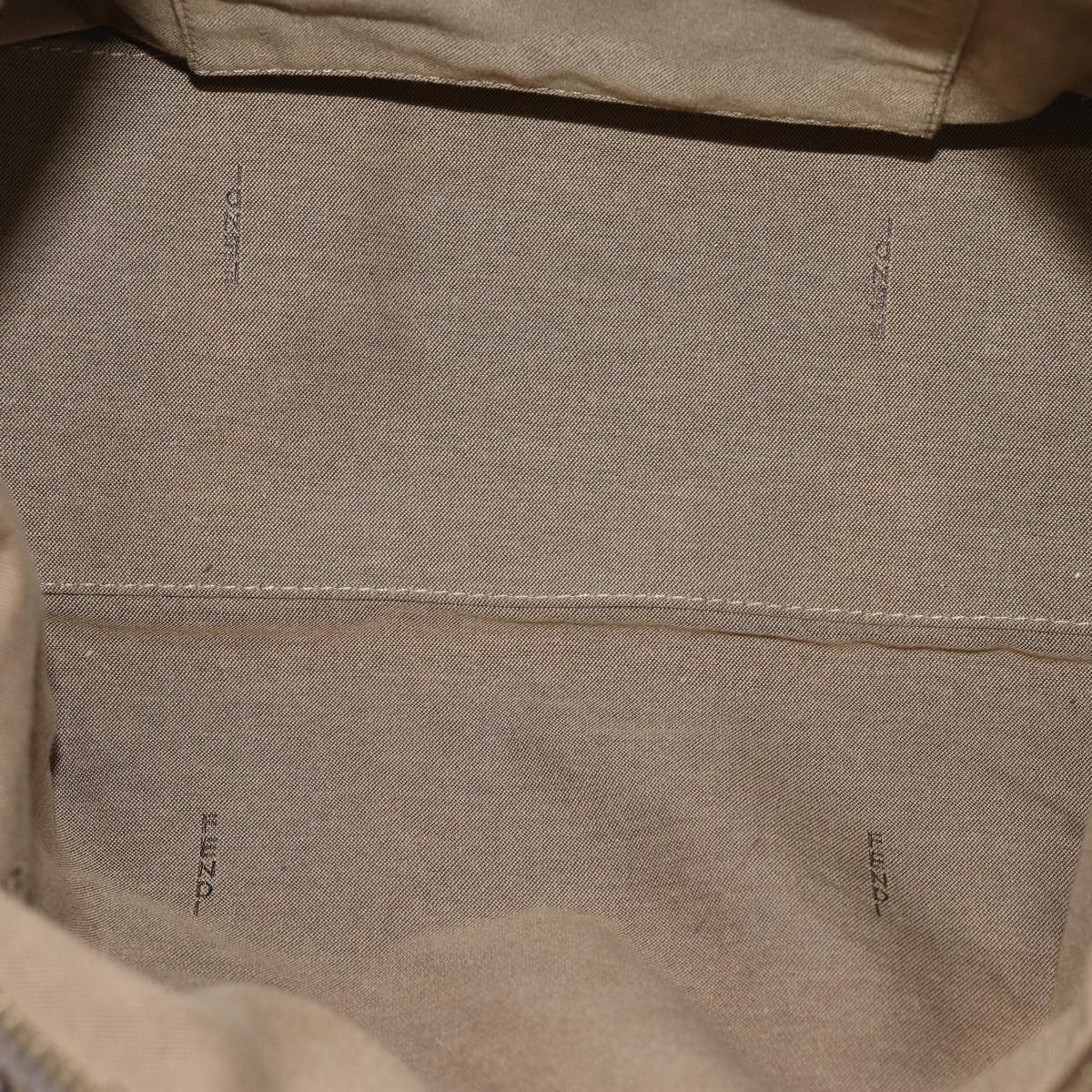 FENDI Zucchino Canvas Shoulder Bag Beige Gold ac3210