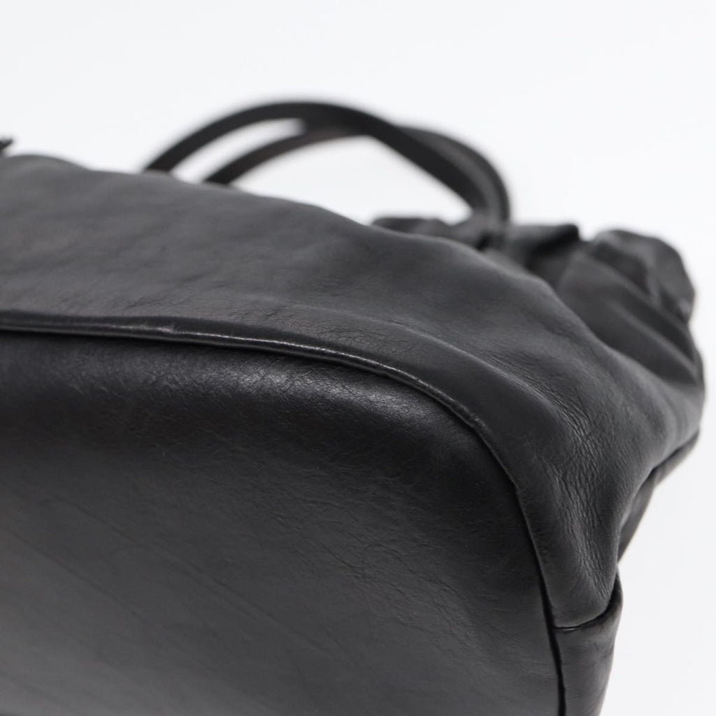 GUCCI Hand Bag Leather 2way Black Gold 212994 ac3216