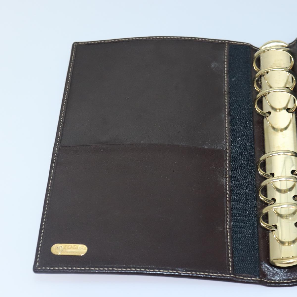 FENDI Zucca Canvas Day Planner Cover Brown Black gold ac3226