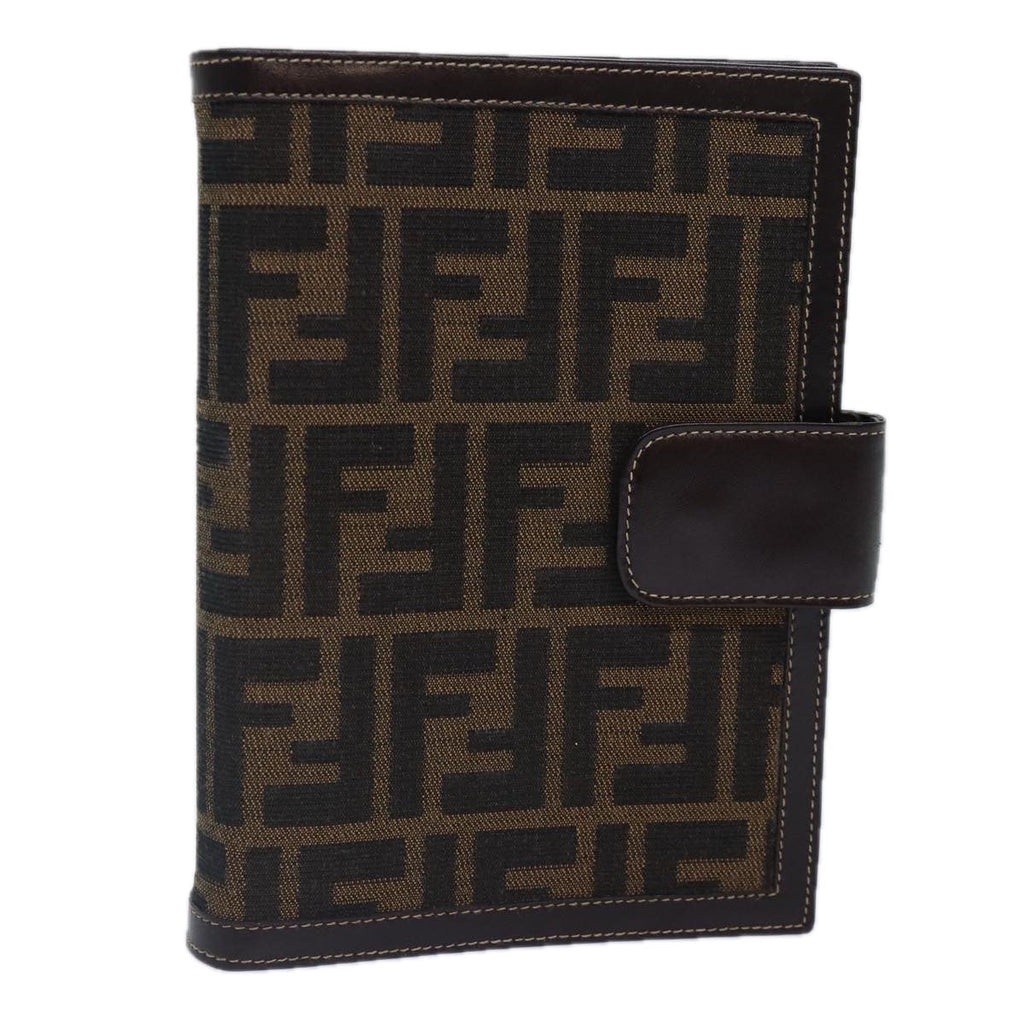 FENDI Zucca Canvas Day Planner Cover Brown Black gold ac3226