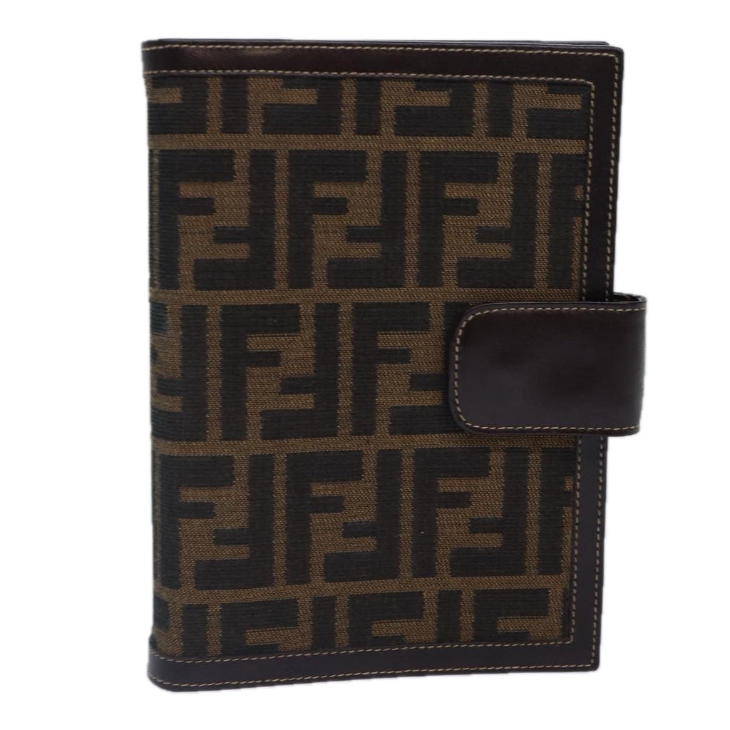 FENDI Zucca Canvas Day Planner Cover Brown Black gold ac3226