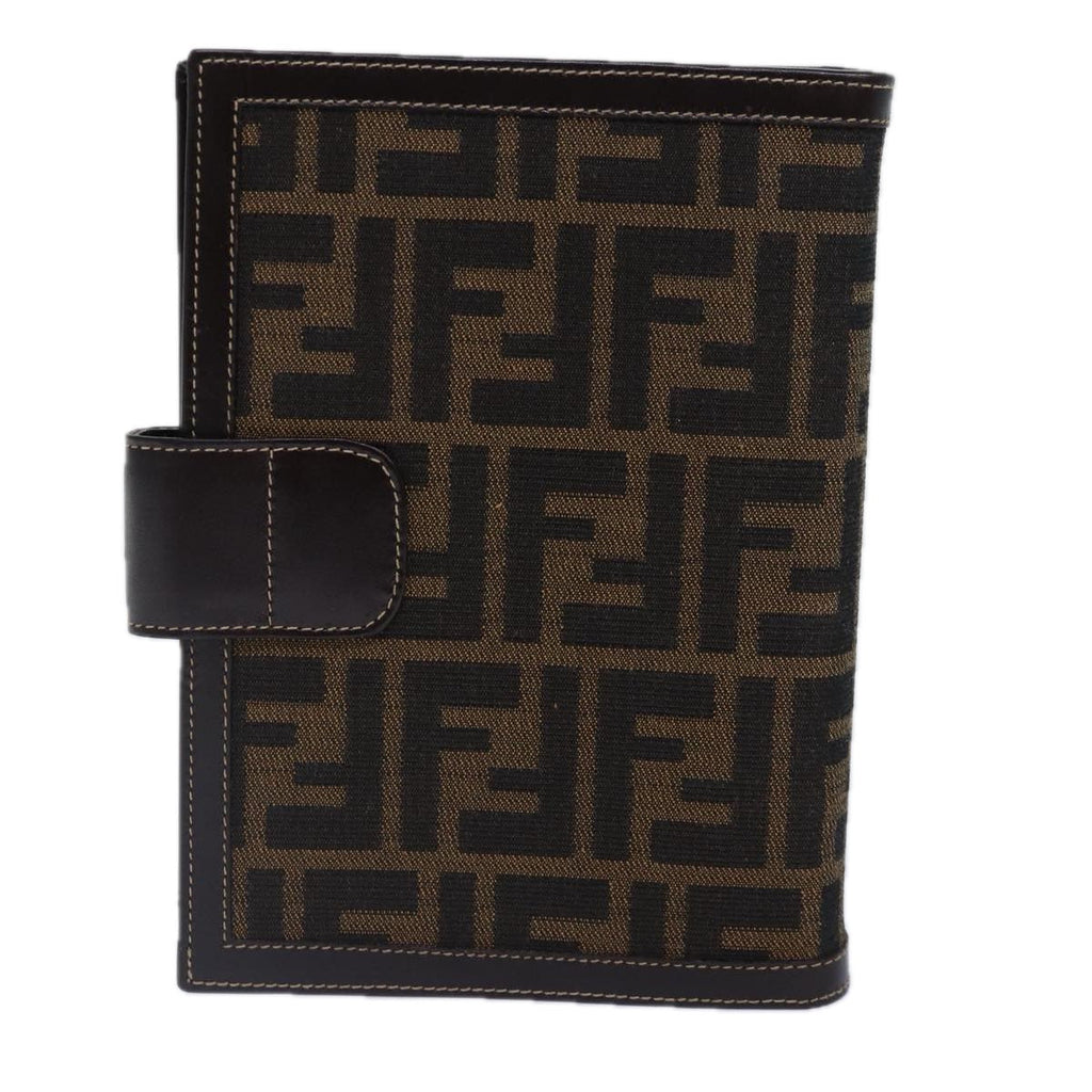 FENDI Zucca Canvas Day Planner Cover Brown Black gold ac3226