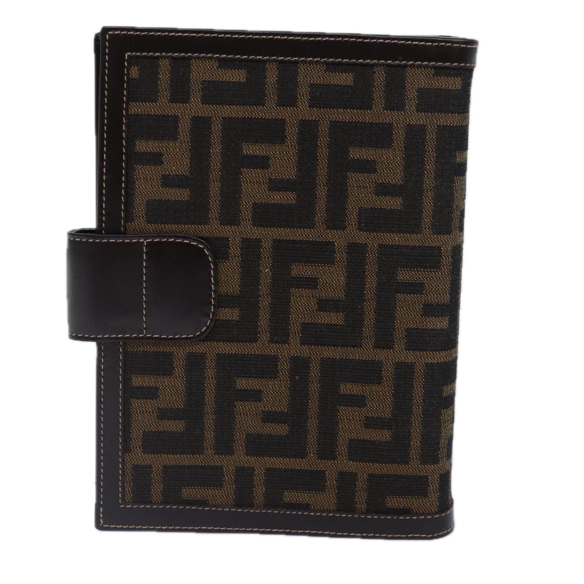 FENDI Zucca Canvas Day Planner Cover Brown Black gold ac3226